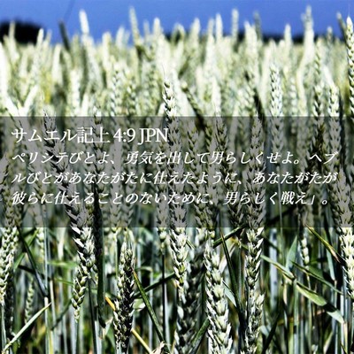 Picture 02 - サムエル記上 4:9 JPN - ペリシテびとよ、勇気を出して男ら - Bible Verse Picture