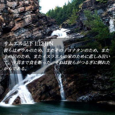 Picture 02 - サムエル記下 1:12 JPN - 彼らはサウルのため、またその子ヨ - Bible Verse Picture