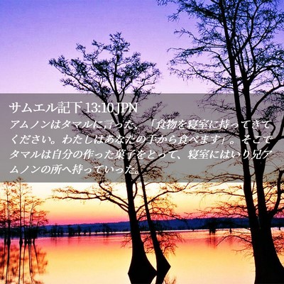 Picture 02 - サムエル記下 13:10 JPN - アムノンはタマルに言った、「食物 - Bible Verse Picture
