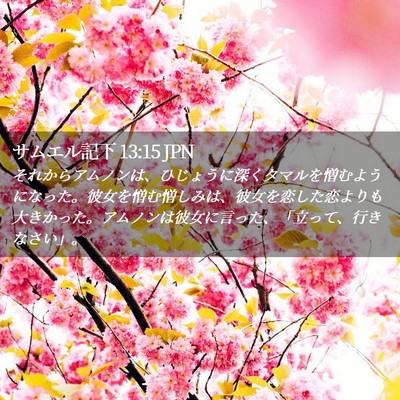 Picture 02 - サムエル記下 13:15 JPN - それからアムノンは、ひじょうに深 - Bible Verse Picture