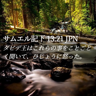 Picture 02 - サムエル記下 13:21 JPN - ダビデ王はこれらの事をことごとく - Bible Verse Picture
