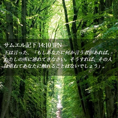 Picture 02 - サムエル記下 14:10 JPN - 王は言った、「もしあなたに何か言 - Bible Verse Picture