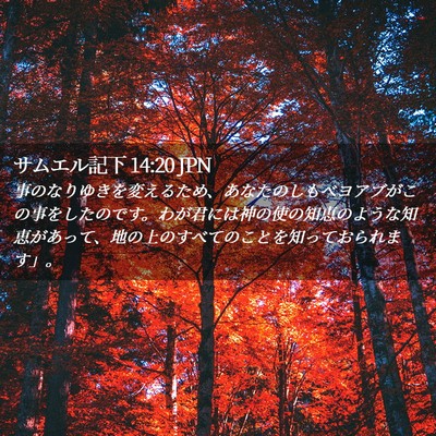 Picture 02 - サムエル記下 14:20 JPN - 事のなりゆきを変えるため、あなた - Bible Verse Picture