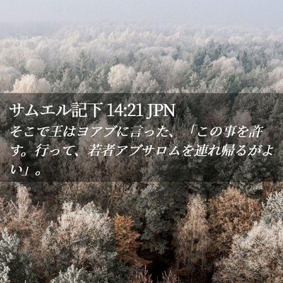 Picture 02 - サムエル記下 14:21 JPN - そこで王はヨアブに言った、「この - Bible Verse Picture