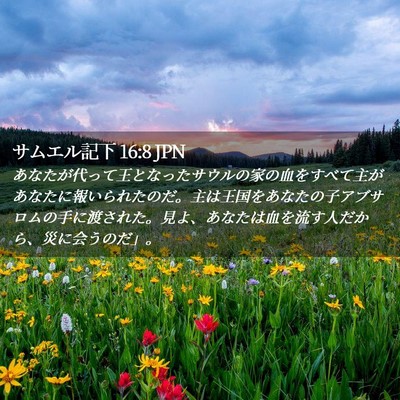 Picture 02 - サムエル記下 16:8 JPN - あなたが代って王となったサウルの - Bible Verse Picture