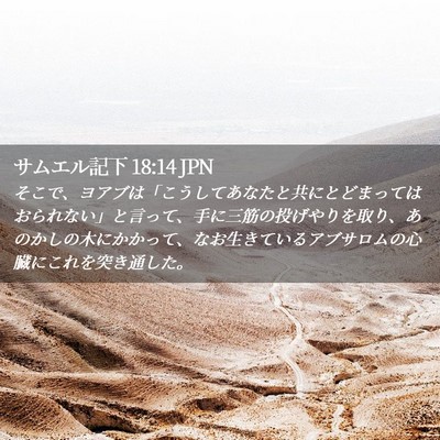 Picture 02 - サムエル記下 18:14 JPN - そこで、ヨアブは「こうしてあなた - Bible Verse Picture