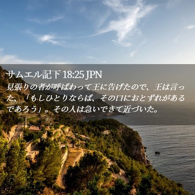 Picture 02 - サムエル記下 18:25 JPN - 見張りの者が呼ばわって王に告げた - Bible Verse Picture