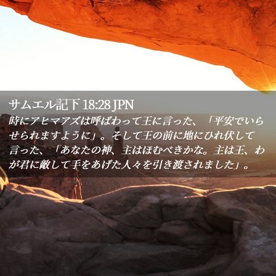 Picture 02 - サムエル記下 18:28 JPN - 時にアヒマアズは呼ばわって王に言 - Bible Verse Picture