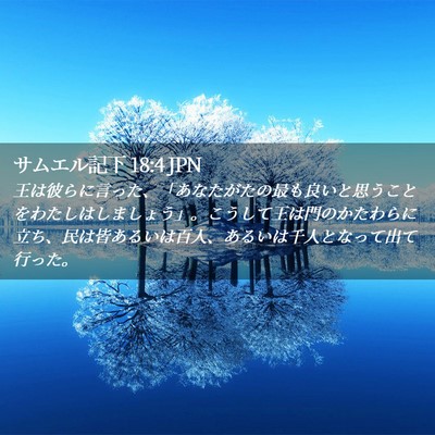 Picture 02 - サムエル記下 18:4 JPN - 王は彼らに言った、「あなたがたの - Bible Verse Picture