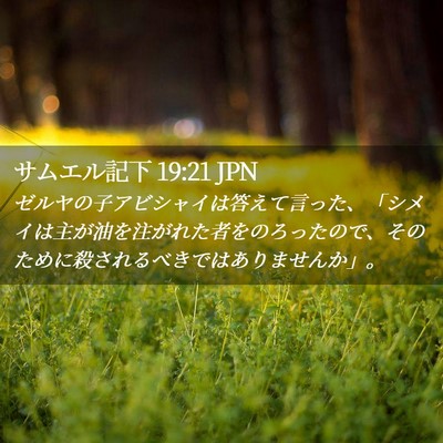 Picture 02 - サムエル記下 19:21 JPN - ゼルヤの子アビシャイは答えて言っ - Bible Verse Picture