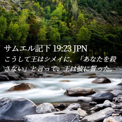 Picture 02 - サムエル記下 19:23 JPN - こうして王はシメイに、「あなたを - Bible Verse Picture