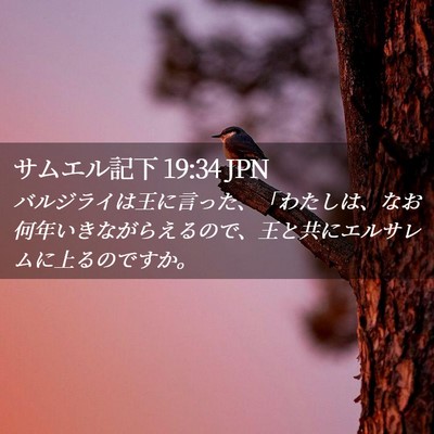 Picture 02 - サムエル記下 19:34 JPN - バルジライは王に言った、「わたし - Bible Verse Picture