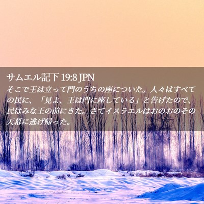 Picture 02 - サムエル記下 19:8 JPN - そこで王は立って門のうちの座につ - Bible Verse Picture