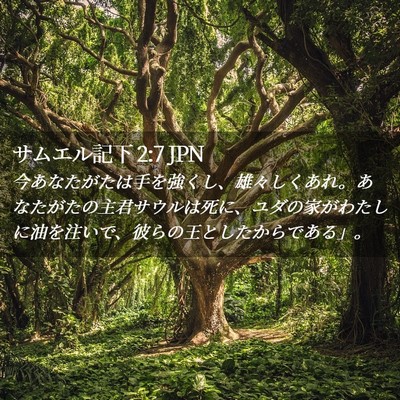 Picture 02 - サムエル記下 2:7 JPN - 今あなたがたは手を強くし、雄々し - Bible Verse Picture