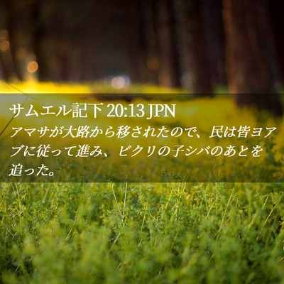 Picture 02 - サムエル記下 20:13 JPN - アマサが大路から移されたので、民 - Bible Verse Picture