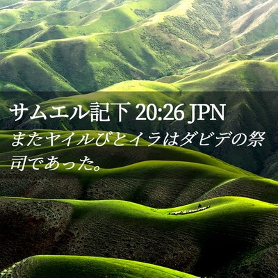 Picture 02 - サムエル記下 20:26 JPN - またヤイルびとイラはダビデの祭司 - Bible Verse Picture