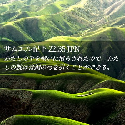 Picture 02 - サムエル記下 22:35 JPN - わたしの手を戦いに慣らされたので - Bible Verse Picture