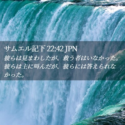 Picture 02 - サムエル記下 22:42 JPN - 彼らは見まわしたが、救う者はいな - Bible Verse Picture