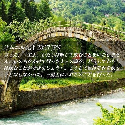 Picture 02 - サムエル記下 23:17 JPN - 言った、「主よ、わたしは断じて飲 - Bible Verse Picture