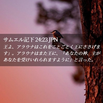Picture 02 - サムエル記下 24:23 JPN - 王よ、アラウナはこれをことごとく - Bible Verse Picture
