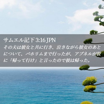 Picture 02 - サムエル記下 3:16 JPN - その夫は彼女と共に行き、泣きなが - Bible Verse Picture