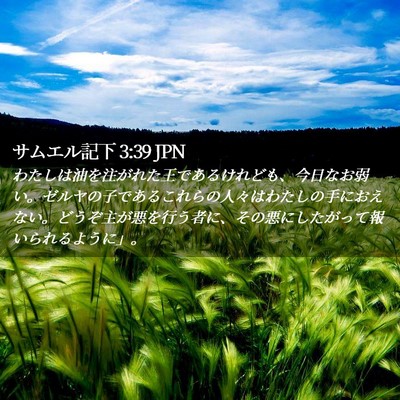 Picture 02 - サムエル記下 3:39 JPN - わたしは油を注がれた王であるけれ - Bible Verse Picture