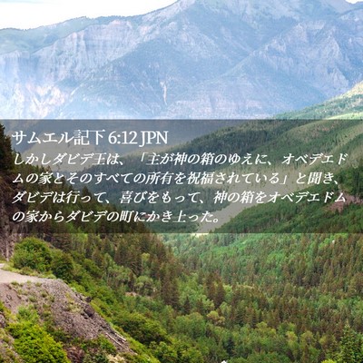 Picture 02 - サムエル記下 6:12 JPN - しかしダビデ王は、「主が神の箱の - Bible Verse Picture