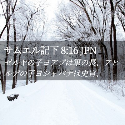 Picture 02 - サムエル記下 8:16 JPN - ゼルヤの子ヨアブは軍の長、アヒル - Bible Verse Picture