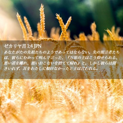 Picture 02 - ゼカリヤ書 1:4 JPN - あなたがたの先祖たちのようであっ - Bible Verse Picture