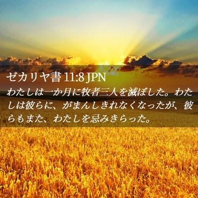 Picture 02 - ゼカリヤ書 11:8 JPN - わたしは一か月に牧者三人を滅ぼし - Bible Verse Picture