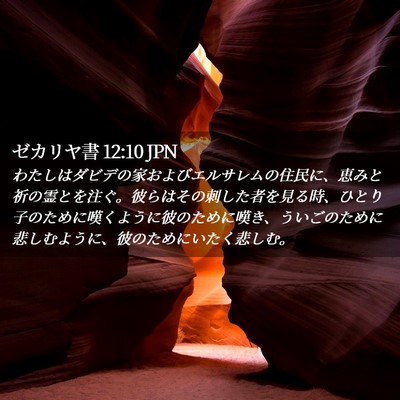 Picture 02 - ゼカリヤ書 12:10 JPN - わたしはダビデの家およびエルサレ - Bible Verse Picture