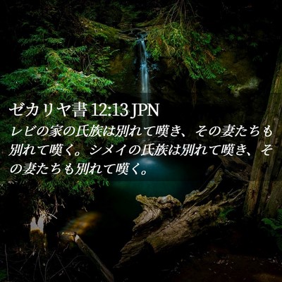 Picture 02 - ゼカリヤ書 12:13 JPN - レビの家の氏族は別れて嘆き、その - Bible Verse Picture