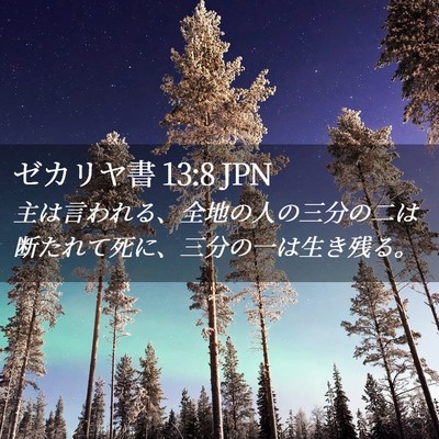 Picture 02 - ゼカリヤ書 13:8 JPN - 主は言われる、全地の人の三分の二 - Bible Verse Picture