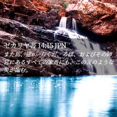 Picture 02 - ゼカリヤ書 14:15 JPN - また馬、途n、らくだ、ろば、および - Bible Verse Picture