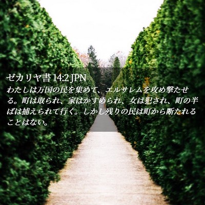 Picture 02 - ゼカリヤ書 14:2 JPN - わたしは万国の民を集めて、エルサ - Bible Verse Picture