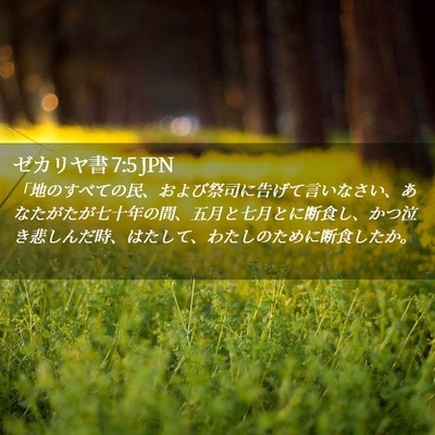 Picture 02 - ゼカリヤ書 7:5 JPN - 「地のすべての民、および祭司に告 - Bible Verse Picture