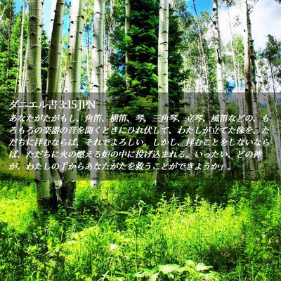Picture 02 - ダニエル書 3:15 JPN - あなたがたがもし、角笛、横笛、琴 - Bible Verse Picture