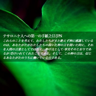 Picture 02 - テサロニケ人への第一の手紙 2:13 JPN - これらのことを考えて、わたしたち - Bible Verse Picture