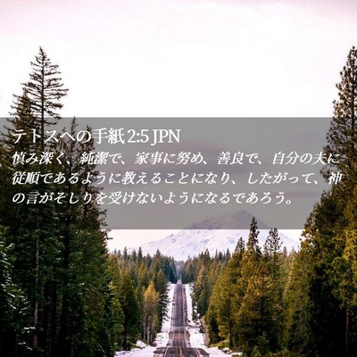 Picture 02 - テトスヘの手紙 2:5 JPN - 慎み深く、純潔で、家事に努め、善 - Bible Verse Picture