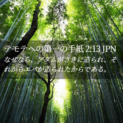 Picture 02 - テモテヘの第一の手紙 2:13 JPN - なぜなら、アダムがさきに造られ、 - Bible Verse Picture