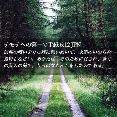 Picture 02 - テモテヘの第一の手紙 6:12 JPN - 信仰の戦いをりっぱに戦いぬいて、 - Bible Verse Picture