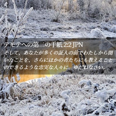 Picture 02 - テモテヘの第二の手紙 2:2 JPN - そして、あなたが多くの証人の前で - Bible Verse Picture