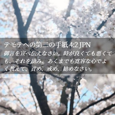 Picture 02 - テモテヘの第二の手紙 4:2 JPN - 御言を宣べ伝えなさい。時が良くて - Bible Verse Picture
