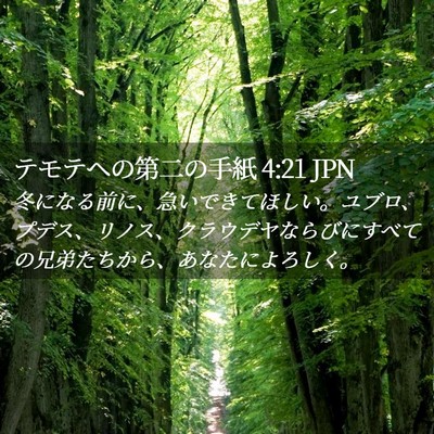 Picture 02 - テモテヘの第二の手紙 4:21 JPN - 冬になる前に、急いできてほしい。 - Bible Verse Picture
