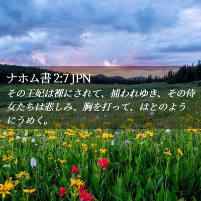Picture 02 - ナホム書 2:7 JPN - その王妃は裸にされて、捕われゆき - Bible Verse Picture