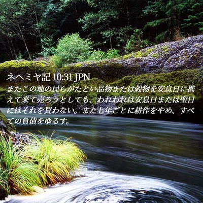 Picture 02 - ネヘミヤ記 10:31 JPN - またこの地の民らがたとい品物また - Bible Verse Picture