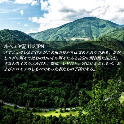 Picture 02 - ネヘミヤ記 11:3 JPN - さてエルサレムに住んだこの州の長 - Bible Verse Picture