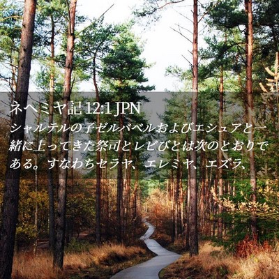 Picture 02 - ネヘミヤ記 12:1 JPN - シャルテルの子ゼルバベルおよびエ - Bible Verse Picture