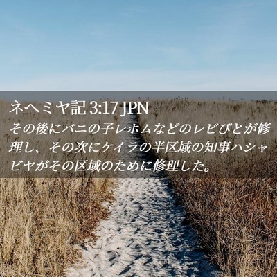 Picture 02 - ネヘミヤ記 3:17 JPN - その後にバニの子レホムなどのレビ - Bible Verse Picture