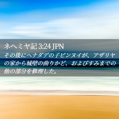 Picture 02 - ネヘミヤ記 3:24 JPN - その後にヘナダデの子ビンヌイが、 - Bible Verse Picture